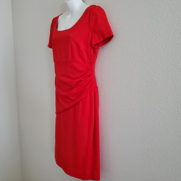 Diane Von Furstenberg Sheath Dress 10 Red Classic Cocktail Business Timeless - Picture 7 of 12